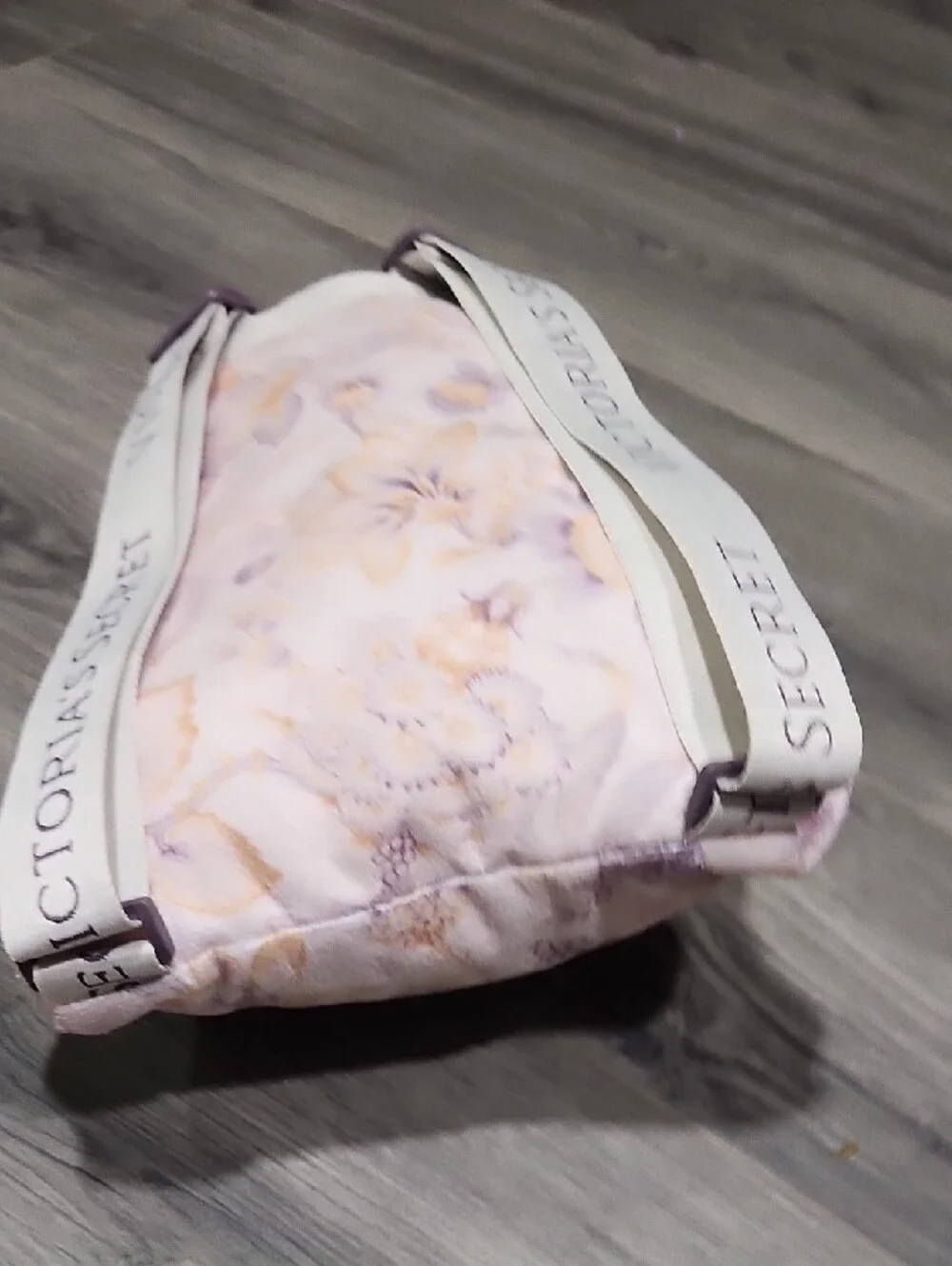 NWT Plush Drawstring Beach Towel Victoria Secret Backpack - Lavender Floral
